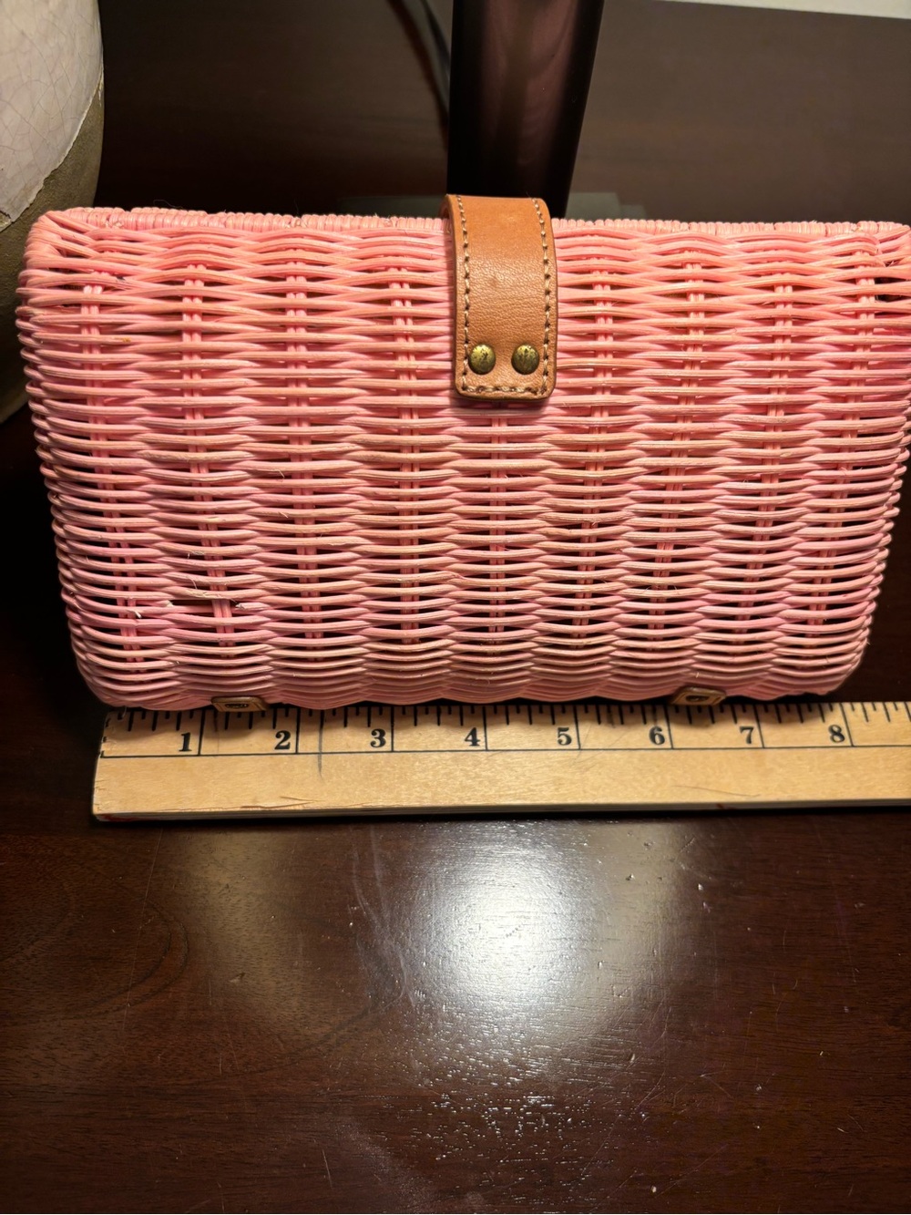 J Crew Rattan Pink Clutch Purse - Picture 7 of 7